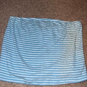 American Eagle White and Blue Tube Top